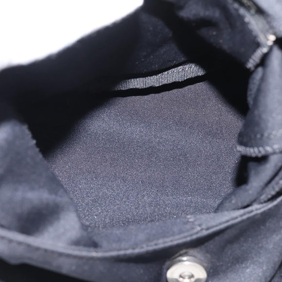 FENDI Mamma Baguette Shoulder Bag Cotton Jersey Black Silver 26686 Auth 208573V