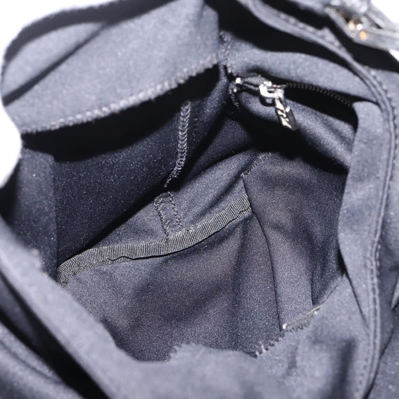 FENDI Mamma Baguette Shoulder Bag Cotton Jersey Black Silver 26686 Auth 208573V
