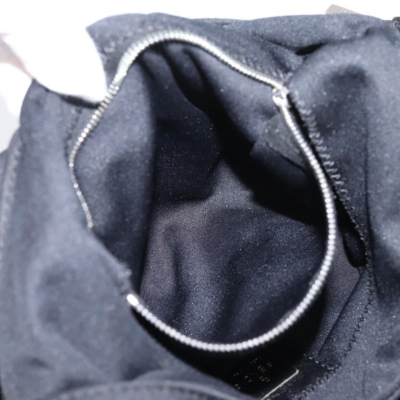 FENDI Mamma Baguette Shoulder Bag Cotton Jersey Black Silver 26686 Auth 208573V