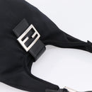 FENDI Mamma Baguette Shoulder Bag Cotton Jersey Black Silver 26686 Auth 208573V-6
