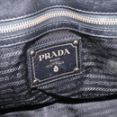 PRADA Hand Bag Leather 2way Black Gold Auth 208574V-21