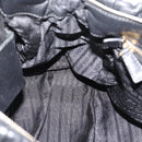 PRADA Hand Bag Leather 2way Black Gold Auth 208574V-23