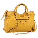Balenciaga The City Hand Bag Leather 2way Yellow 115748 Auth 208577V-1