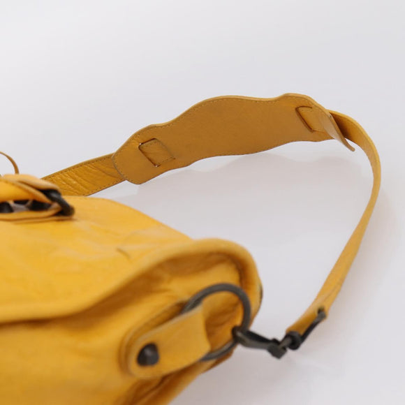Balenciaga The City Hand Bag Leather 2way Yellow 115748 Auth 208577V