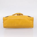 Balenciaga The City Hand Bag Leather 2way Yellow 115748 Auth 208577V-5