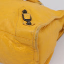 Balenciaga The City Hand Bag Leather 2way Yellow 115748 Auth 208577V-16