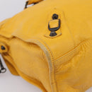 Balenciaga The City Hand Bag Leather 2way Yellow 115748 Auth 208577V-17