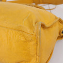 Balenciaga The City Hand Bag Leather 2way Yellow 115748 Auth 208577V-18