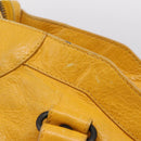 Balenciaga The City Hand Bag Leather 2way Yellow 115748 Auth 208577V-22