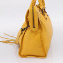 Balenciaga The City Hand Bag Leather 2way Yellow 115748 Auth 208577V-4