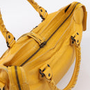 Balenciaga The City Hand Bag Leather 2way Yellow 115748 Auth 208577V-6