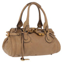 Chloe Paddington Hand Bag Leather Beige Gold Silver Auth 208578V-1