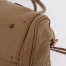 Chloe Paddington Hand Bag Leather Beige Gold Silver Auth 208578V-16