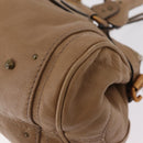 Chloe Paddington Hand Bag Leather Beige Gold Silver Auth 208578V-18