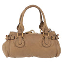 Chloe Paddington Hand Bag Leather Beige Gold Silver Auth 208578V-2