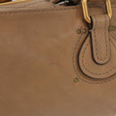 Chloe Paddington Hand Bag Leather Beige Gold Silver Auth 208578V-3