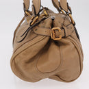 Chloe Paddington Hand Bag Leather Beige Gold Silver Auth 208578V-4