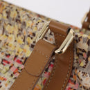 FENDI Zucchino Canvas Tote Bag Multicolor Gold 8BH215 Auth 208580V-10