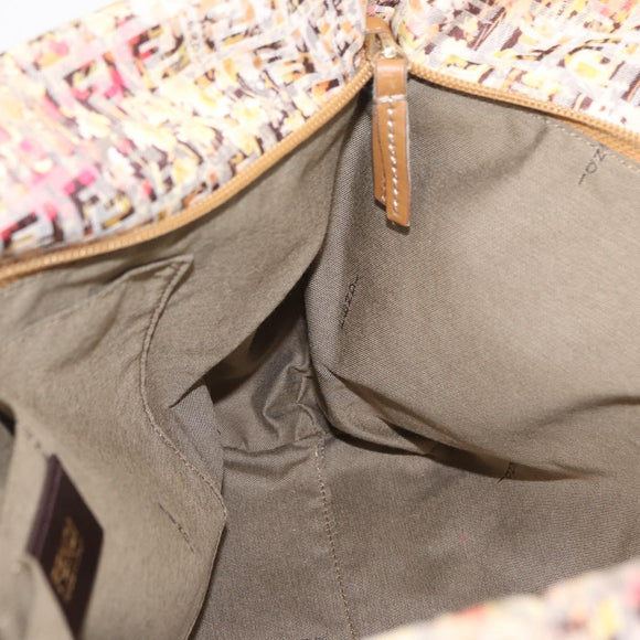 FENDI Zucchino Canvas Tote Bag Multicolor Gold 8BH215 Auth 208580V