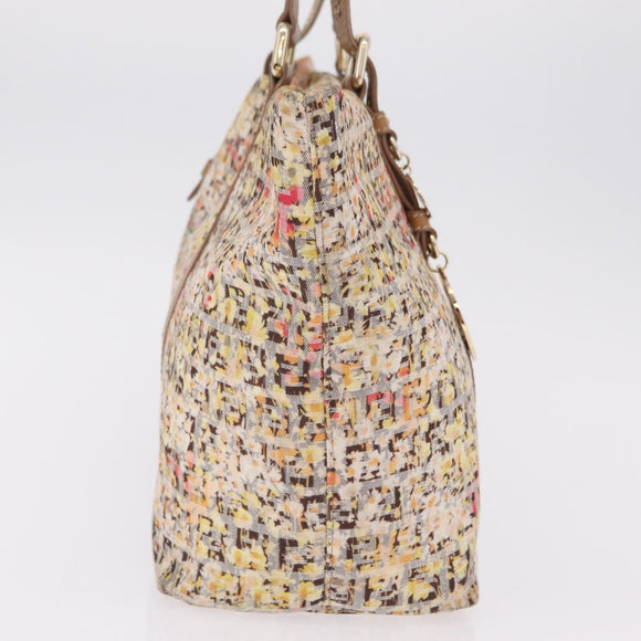 FENDI Zucchino Canvas Tote Bag Multicolor Gold 8BH215 Auth 208580V