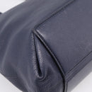 Miu Miu Tote Bag Leather 2way Navy Gold Auth 208583V-14