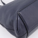 Miu Miu Tote Bag Leather 2way Navy Gold Auth 208583V-16