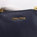 Miu Miu Tote Bag Leather 2way Navy Gold Auth 208583V-17
