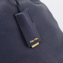 Miu Miu Tote Bag Leather 2way Navy Gold Auth 208583V-18