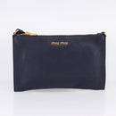 Miu Miu Tote Bag Leather 2way Navy Gold Auth 208583V-21