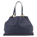 Miu Miu Tote Bag Leather 2way Navy Gold Auth 208583V-2
