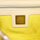 FENDI Mamma Baguette Shoulder Bag Canvas Beads White Silver 26424 Auth 208584SAM-26