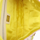 FENDI Mamma Baguette Shoulder Bag Canvas Beads White Silver 26424 Auth 208584SAM-10