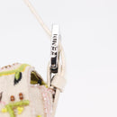 FENDI Mamma Baguette Shoulder Bag Canvas Beads White Silver 26424 Auth 208584SAM-32