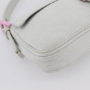 FENDI Mamma Baguette Shoulder Bag Canvas Gray Silver Auth 208585V-11