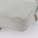 FENDI Mamma Baguette Shoulder Bag Canvas Gray Silver Auth 208585V-12