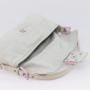 FENDI Mamma Baguette Shoulder Bag Canvas Gray Silver Auth 208585V-16