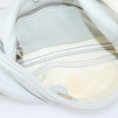FENDI Mamma Baguette Shoulder Bag Canvas Gray Silver Auth 208585V-19
