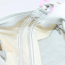 FENDI Mamma Baguette Shoulder Bag Canvas Gray Silver Auth 208585V-21