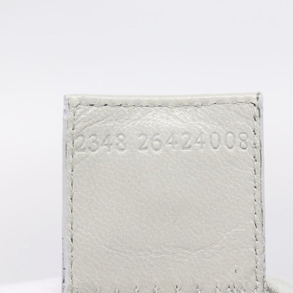 FENDI Mamma Baguette Shoulder Bag Canvas Gray Silver Auth 208585V