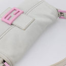 FENDI Mamma Baguette Shoulder Bag Canvas Gray Silver Auth 208585V-6