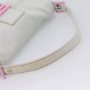FENDI Mamma Baguette Shoulder Bag Canvas Gray Silver Auth 208585V-7
