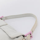 FENDI Mamma Baguette Shoulder Bag Canvas Gray Silver Auth 208585V-8