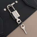 LOUIS VUITTON City Steamer MM Hand Bag Leather Black Beige LV Auth 208594M-18