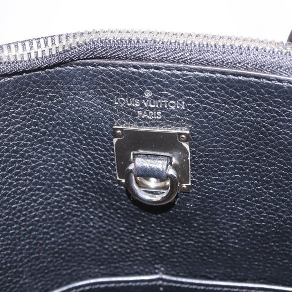 LOUIS VUITTON City Steamer MM Hand Bag Leather Black Beige LV Auth 208594M