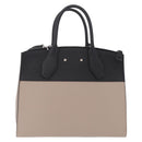 LOUIS VUITTON City Steamer MM Hand Bag Leather Black Beige LV Auth 208594M-3