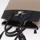 LOUIS VUITTON City Steamer MM Hand Bag Leather Black Beige LV Auth 208594M-6