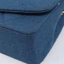 CHANEL Matelasse Chain Shoulder Bag Canvas Blue Gold CC Auth 208596SAM-11
