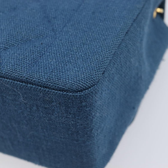 CHANEL Matelasse Chain Shoulder Bag Canvas Blue Gold CC Auth 208596SAM