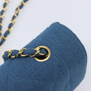 CHANEL Matelasse Chain Shoulder Bag Canvas Blue Gold CC Auth 208596SAM-16