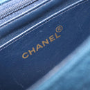 CHANEL Matelasse Chain Shoulder Bag Canvas Blue Gold CC Auth 208596SAM-19